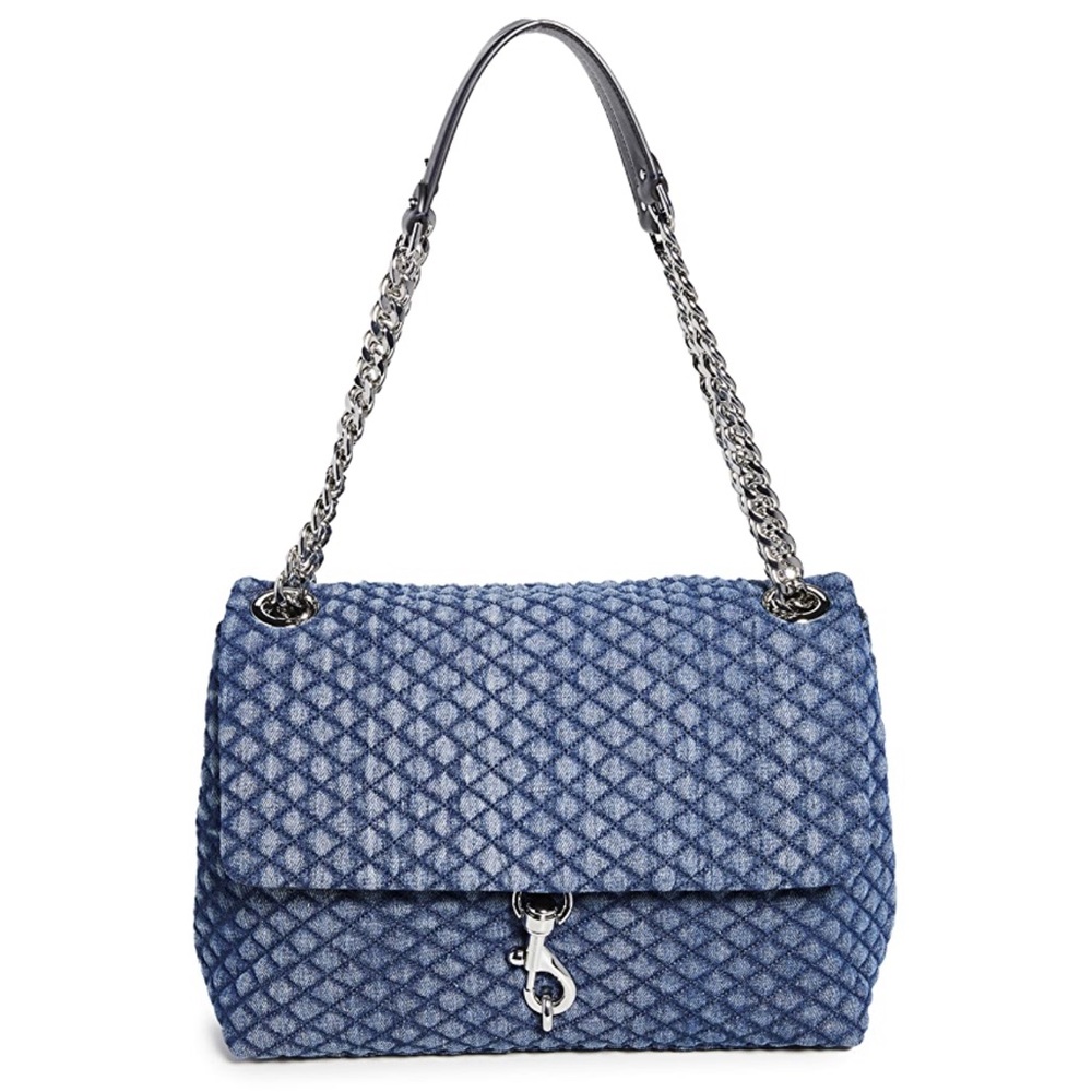 $298 Rebecca Minkoff Vintage Denim Quilted Flap Bag